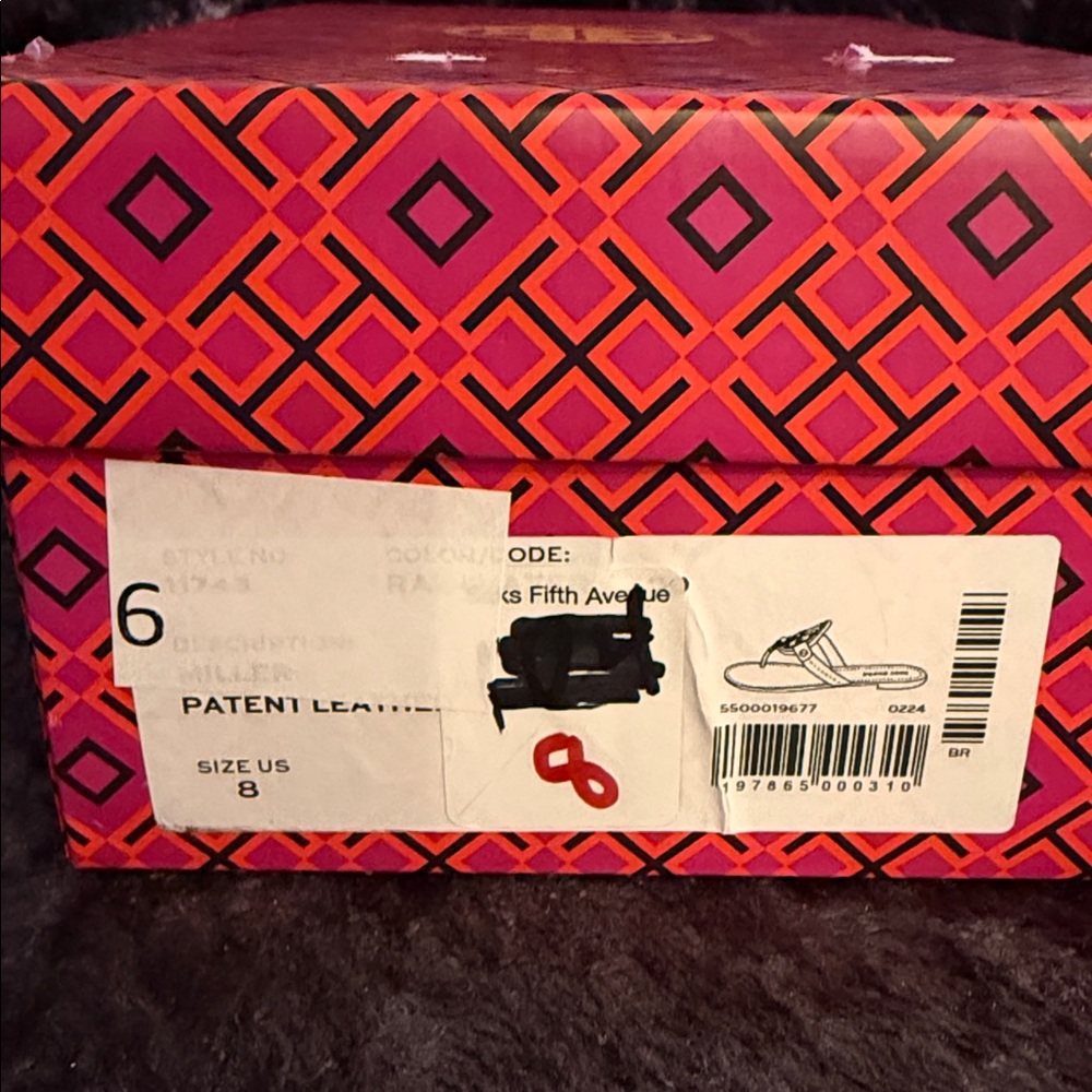 Tory Burch New In Box Rainwater Gray Patent Leather Miller Sandal … size 8 - Picture 12 of 12